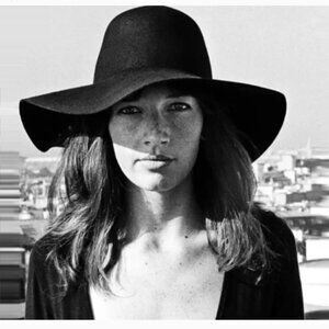 American Apparel dark navy wool floppy hat O/S